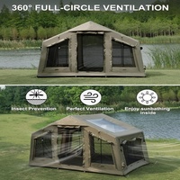 Tente gonflable de luxe pour le camping familial, quatre saisons, en coton 300D Oxford, de haute qualité, imperméable et coupe-vent