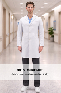 Bata de Médico para Hombre Personalizada OEM ODM, Uniforme de Hospital Blanco, Ropa de Trabajo Médica - Product Image 2