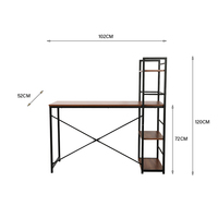 Bureau de jeu compact en bois à 4 niveaux avec étagère, table d'ordinateur moderne pour la maison et le bureau, vente en gros d'usine