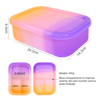 Boîte à lunch écologique Tye Dye School Lunch Box Set Conteneurs de stockage des aliments Translucide Enfant Enfants Silicone Bento Boîte à lunch