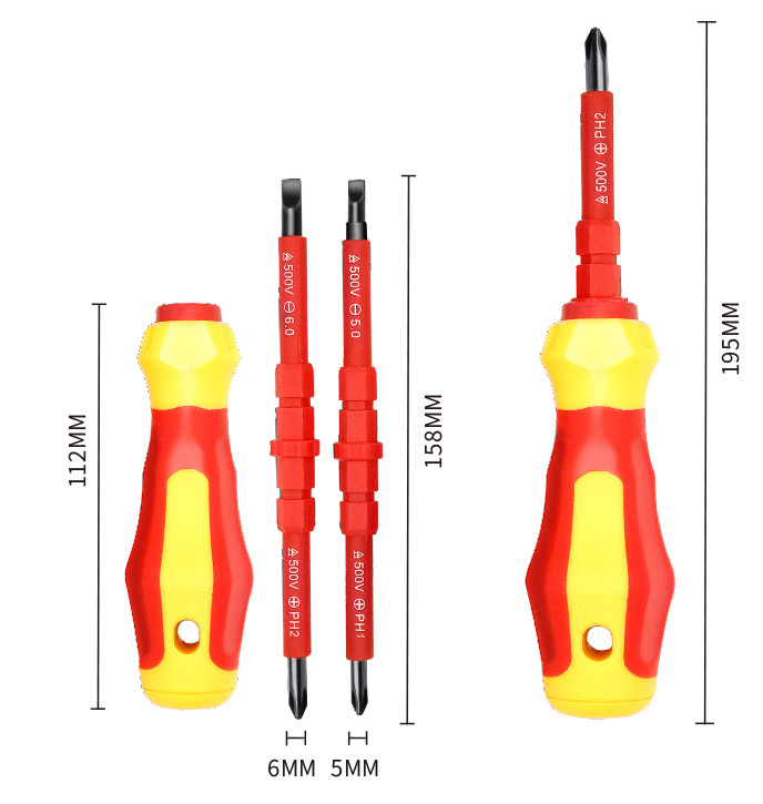 3-in-1 insulated screwdriver set electrician insulated household double head dual-purpose screwdriver tool