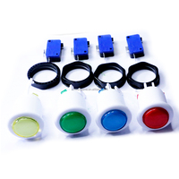 Kit de boutons poussoirs d'arcade de style Happ 28 mm P4, commutateur américain A4 pour distributeur de pièces, pour jeux vidéo, bricolage, machine Mame Jamma - Fabriqué