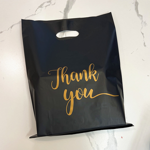 Sacs de <span class=keywords><strong>courses</strong></span> en plastique découpés sur mesure avec logo imprimé personnalisé, en PEHD/PEBD, avec poignée, pour marchandises, 100 pièces - Product Image 2