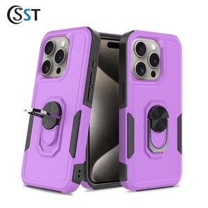 Fundas protectoras de lujo para teléfono móvil, nueva funda de anillo de <span class=keywords><strong>Amor</strong></span> de tendencia para iPhone 17 Pro Max 16 15 14 13 17 Air 8 hecha de PC + TPU - Product Image 3