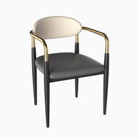 Ensemble de salle à manger au design moderne haut de gamme pour restaurant occidental Table en pierre de luxe avec cadre en métal doré Chaises en cuir de haute qualité