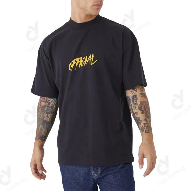 Plus Size Tee 100%Cotton Streetwear Essentials Oversized Tshirts Embroidery Logo Cropped Tee Shirts Cropped T Shirt Men