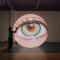 Modèle de sphère oculaire gonflable géante de 2,5 m en hélium, ballon réaliste en forme d'œil flottant pour la promotion artistique/événementielle/présentation en extérieur/marché