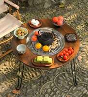 Table de pique-nique et de barbecue portable à taille personnalisable Mobilier d'extérieur pliable en bois pour camping, voyage et arrière-cour