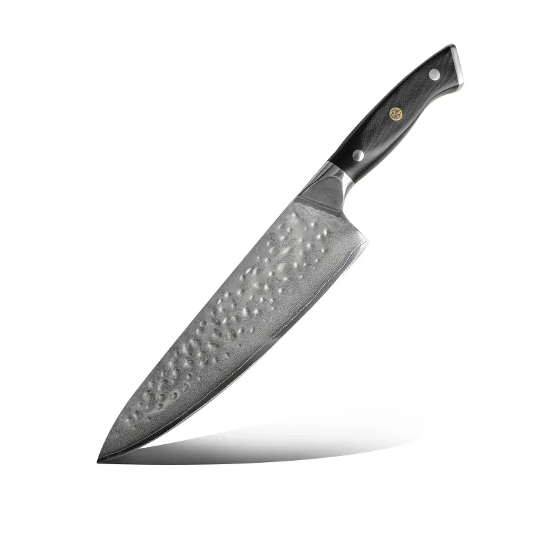 Tuobituo-Cuchillos Damasco de alta gama, 8 pulgadas, Aus-10 japonés, cuchillo de Chef de cocina de acero de Damasco con mango G10