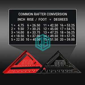 Jauges triangulaires en alliage d'aluminium pour le travail du bois outils de mesure règle d'angle de marqueur de haute précision métrique et impériale - Product Image 2
