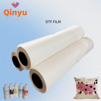 Papier de transfert thermique DTF Qinyu pour impression textile, film PET DTF durable, pelable à chaud/froid, à prix abordable