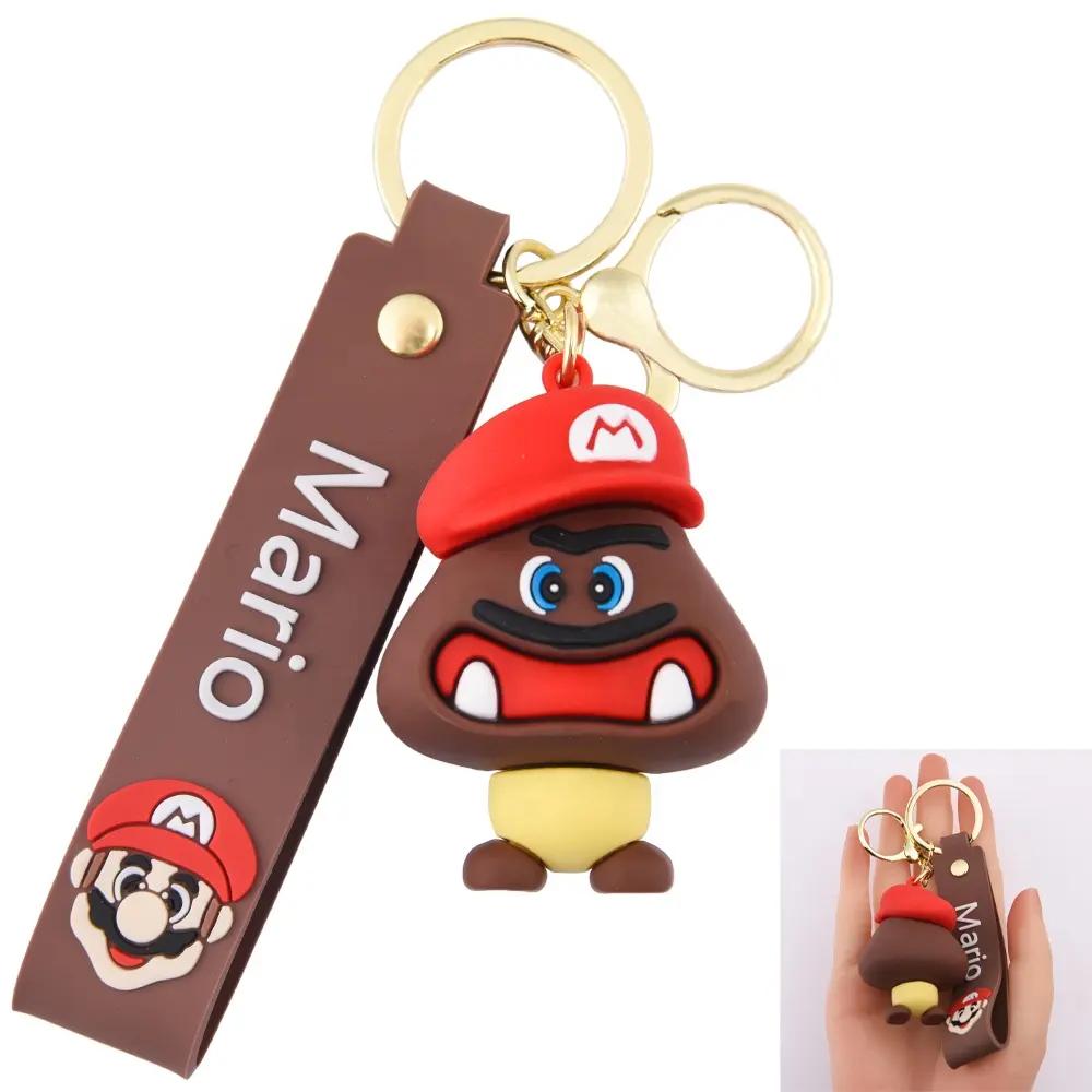 Spel Mario Bros Luigi Paddenstoel Karakter Poppen Cartoon Super Mario Pvc Sleutelhanger Custom 3d Kawaii Mario Siliconen Sleutelhanger