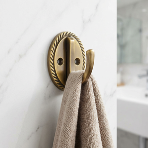 Ak Brass Plato Robe Hook, Plumbing, <b>Dummy</b>, Robe Hook with Brass Finished Metal Decorative Wall Hanger - Product Image 3