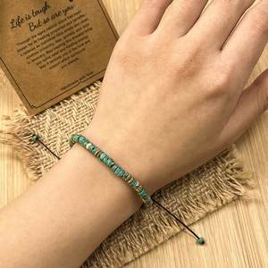 Bracelet en pierre naturelle avec perles de verre colorées, protection EMF, compatible FBA pour les grossistes, inspection par un tiers - Product Image 3