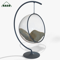 Fauteuil suspendu en forme d'œuf en fibre de verre transparente, en acrylique doré, pour jardin et terrasse extérieure
