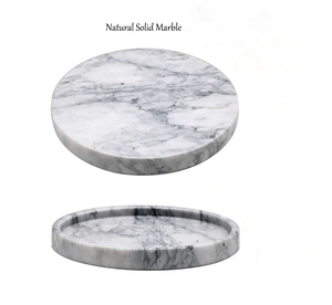 Set di Vassoi di Servizio Circolari di Lusso in Marmo, Organizzatore per Profumi e Cosmetici, <span class=keywords><strong>Vassoio</strong></span> per <span class=keywords><strong>Candele</strong></span> da Bancone e Bagno - Product Image 2