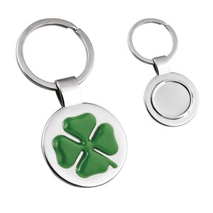 Llavero con Logotipo Personalizado, Trébol de Cuatro Hojas Verde/Holl, Diseño Único con Logotipo Personalizado - Product Image 1