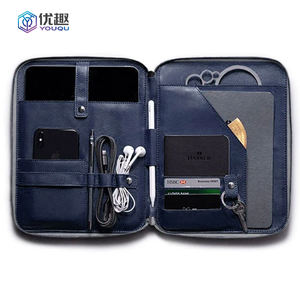 Custom Lederen Kindle Tas Met Pen Hoofdtelefoon Oplaadkabel Houder Paspoorthouder Organisator Notebook - Product Image 5