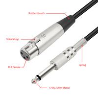 Câble de microphone pour téléphones mobiles caméras HDTVs ordinateurs 6.35mm mâle trois cœurs XLR femelle 1/4 TS accessoire Audio vidéo