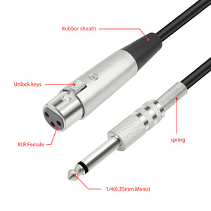 Câble de microphone pour téléphones mobiles caméras HDTVs ordinateurs 6.35mm mâle trois cœurs <span class=keywords><strong>XLR</strong></span> <span class=keywords><strong>femelle</strong></span> 1/4 TS accessoire Audio vidéo - Product Image 4