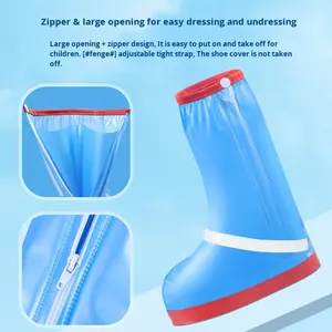 Cubiertas <span class=keywords><strong>de</strong></span> zapatos antideslizantes impermeables <span class=keywords><strong>de</strong></span> tubo alto, equipo <span class=keywords><strong>de</strong></span> lluvia para estudiantes <span class=keywords><strong>de</strong></span> escuela primaria para niños y niñas para jugar en arena <span class=keywords><strong>de</strong></span> agua - Product Image 3