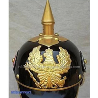 Réplica de Casco de Guerrero Alemán Vintage – Armadura Duradera de Hierro y Latón con Correa de Cuero, Decoración Coleccionable