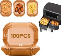 100 pièces 22*14cm friteuse à Air doublures en papier jetable rectangulaire antiadhésif papier parchemin doublé pour friteuse à air outil de cuisson