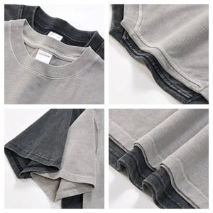 Camiseta personalizada de alta calidad lavado ácido Vintage hombres impreso de gran tamaño Vintage algodón camisetas personalizadas camiseta - Product Image 2