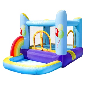Terrain de jeux <span class=keywords><strong>gonflable</strong></span> bleu château <span class=keywords><strong>gonflable</strong></span> pour enfants PVC maison jardin jouer amusant durable <span class=keywords><strong>structure</strong></span> de divertissement polyvalente - Product Image 1