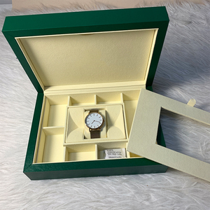 High Quality <b>Big</b> Size New Green Branded Custom Wooden Watch Box Wave Surface Design Rigid Box Multi Slots Premium Watch Brands - Product Image 4