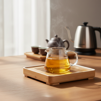 Distributeur de thé en verre écologique 400 ml, très demandé, avec design résistant à la chaleur, forme croissant et bec fin pour services à café et à thé