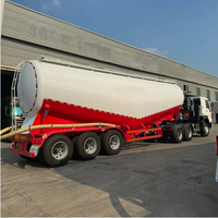 Semi-remorque citerne à poudre d'acier à 3 essieux, moteur diesel, pour transport de ciment en vrac, pneus 12R22.5, haute capacité, à air comprimé