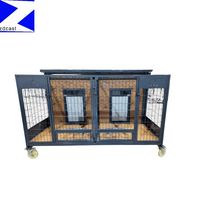 Niches pour chiens pliables et imperméables Zhengda avec design moderne en bois et acier inoxydable pour les races géantes/grandes, utilisation extérieure toutes saisons