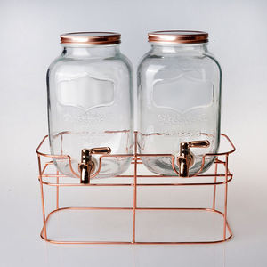 Distributeur de jus, d'eau, de boissons, de <span class=keywords><strong>limonade</strong></span> en verre avec robinet sur pied - Product Image 1