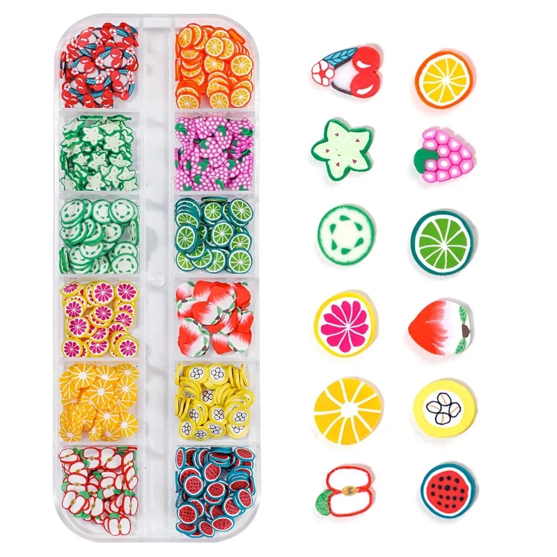 3D Fruit Tiny Slices Decoratie Acryl Beauty Nail Sticker Accessoire Polymeer Klei Nail Fruit Plakjes