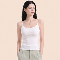 Débardeur Thermique Femme Automne Hiver Épaissi Sans Coutures avec Coussinets de Soutien-Gorge Intégrés Bretelles Fines Laine Polaire Push-up Usage Quotidien