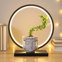 Pot de fleurs succulentes en forme de figurine de style zen, design tête de Bouddha, poterie mignonne pour plantes, pour un style bouddhiste émotionnellement équilibré