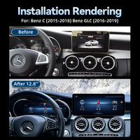 Écran de voiture Android 14 de 12,8 pouces avec processeur Qualcomm 685 8 cœurs pour Mercedes C W205 GLC X253 2015-2019, autoradio multimédia