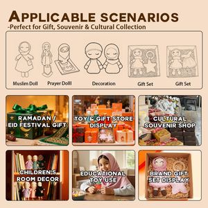 Juguetes Tejidos para Eid, Regalos Islámicos para Ramadán, Muñeca con Hiyab, Muñeca de Ganchillo para Niños Musulmanes, Amigurumi, Juguete de Peluche Islámico - Product Image 6