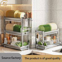 Égouttoir de cuisine en acier inoxydable pour bol et baguettes Étagère de rangement multifonctionnelle pour bol et vaisselle