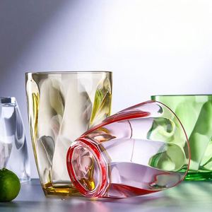 300ml 390ml Colorful <b>Plastic</b> clear Acrylic <b>Drinking</b> Juice Water <b>Cups</b> for Restaurant - Product Image 3