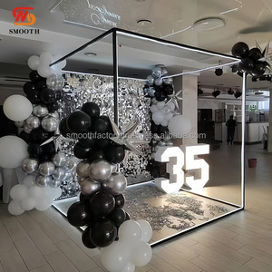SMOOTH Modern Customized LED Light Strip Metal <b>Frame</b> Photo Booth Square Stand <b>Arch</b> Backdrop for Birthday Party Wedding Events - Product Image 6