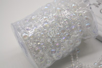 Guirlande de perles artificielles irisées ABS, perles de 12 mm, 8 mm, 4 mm, chaîne décorative en fil de pêche, style européen et américain