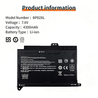 Batterie d'ordinateur portable BP02XL en gros d'usine pour HP Pavilion 15-AU010WM 15-AU018WM 15-AU183SA, batterie lithium rechargeable pour ordinateur portable