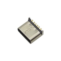 QQX 6-Pin USB Typ-C Buchsenanschluss Horizontal SMT 2 Befestigungspins PCB-Montage Ladebuchse für Powerbanks & Ladegeräte