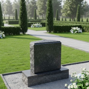 Monumentos de Granito Gris Acero - Lápidas Conmemorativas Tradicionales para Uso en Cementerios - Product Image 1