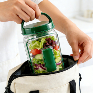 Recipiente para Ensaladas Mejorado con Apertura Lateral, Recipiente para Ensaladas Portátil, <span class=keywords><strong>Tarro</strong></span> para Ensaladas, <span class=keywords><strong>Tarro</strong></span> <span class=keywords><strong>Mason</strong></span> - Product Image 6