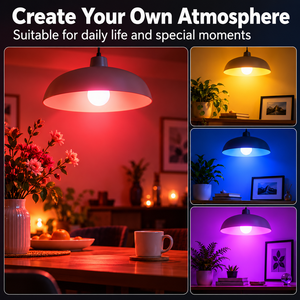 RGB LED Light <b>Bulb</b> E27 Remote Control Color Changing Smart Light <b>Bulb</b> 16 Colors Dimmable Decorative Mood Lamp - Product Image 6