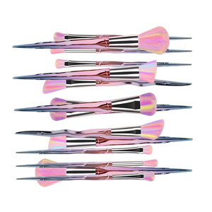 2024 nouveau Style Unique poignée arc-en-ciel fibre douce brosse cosmétique 7 pièces <span class=keywords><strong>licorne</strong></span> rose violet <span class=keywords><strong>maquillage</strong></span> pinceau ensemble pour fille beauté - Product Image 5