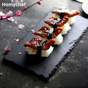 Assiette carrée <span class=keywords><strong>en</strong></span> <span class=keywords><strong>pierre</strong></span> naturelle, plaque de service créative noire <span class=keywords><strong>pour</strong></span> sushi, steak, style occidental, plateau moderne <span class=keywords><strong>pour</strong></span> <span class=keywords><strong>barbecue</strong></span> japonais - Product Image 3